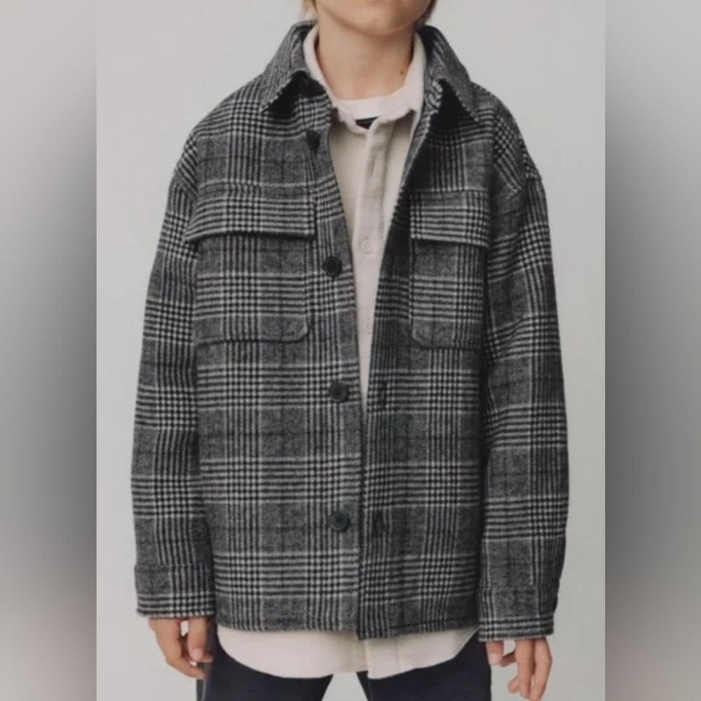 Zara wool blend shirt jacket, NEW